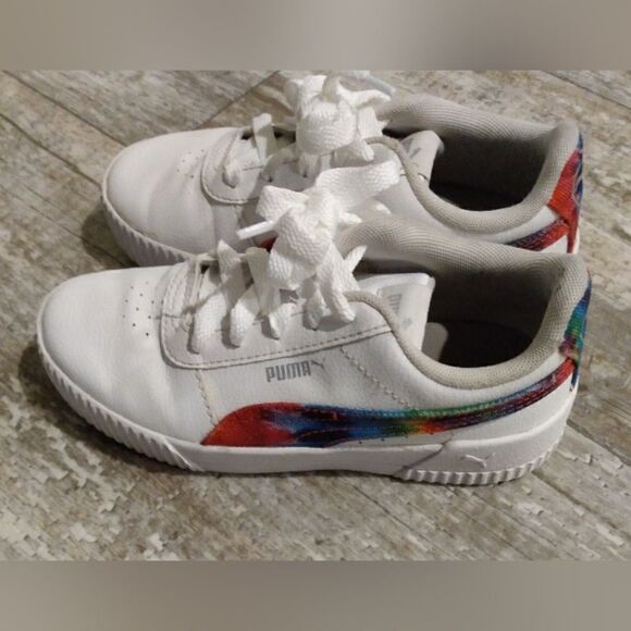 Puma Carina Girls Sneakers Tie-Dye Size 2C - Picture 1 of 8